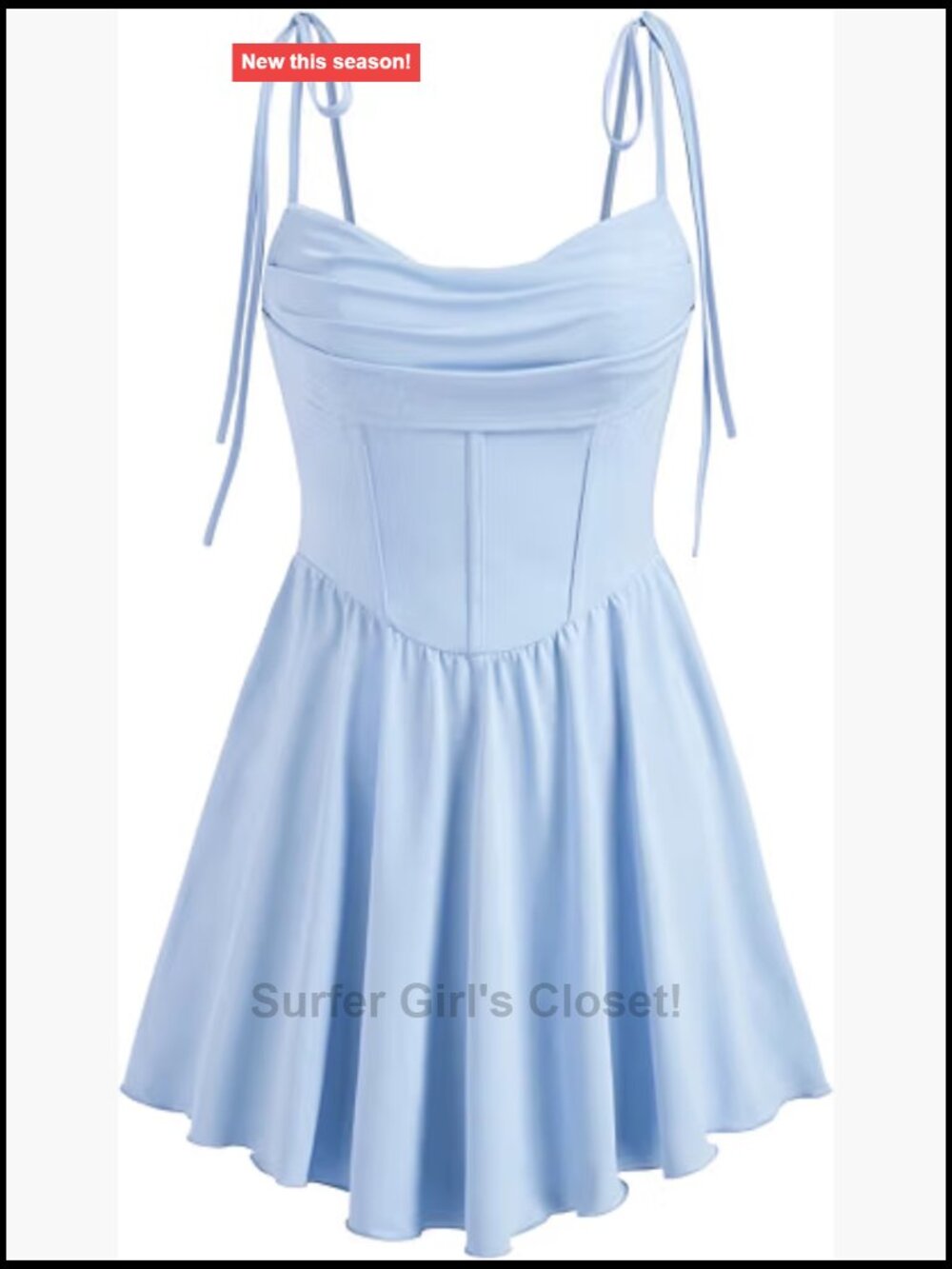 Cowl Neck Sleeveless A-line Corset Mini Dress Ruched Tie Up